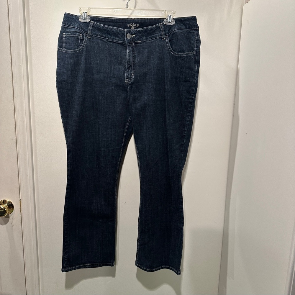Lee Women's Dark Indigo Boot Cut Jeans with Design on back pocket